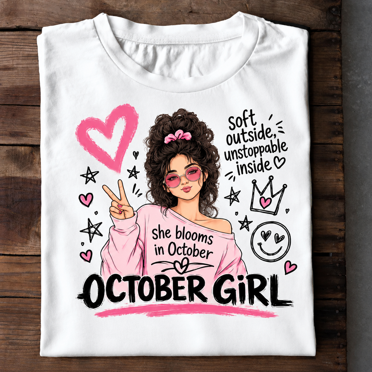 010-19- October Girl Tee | Soft & Unstoppable